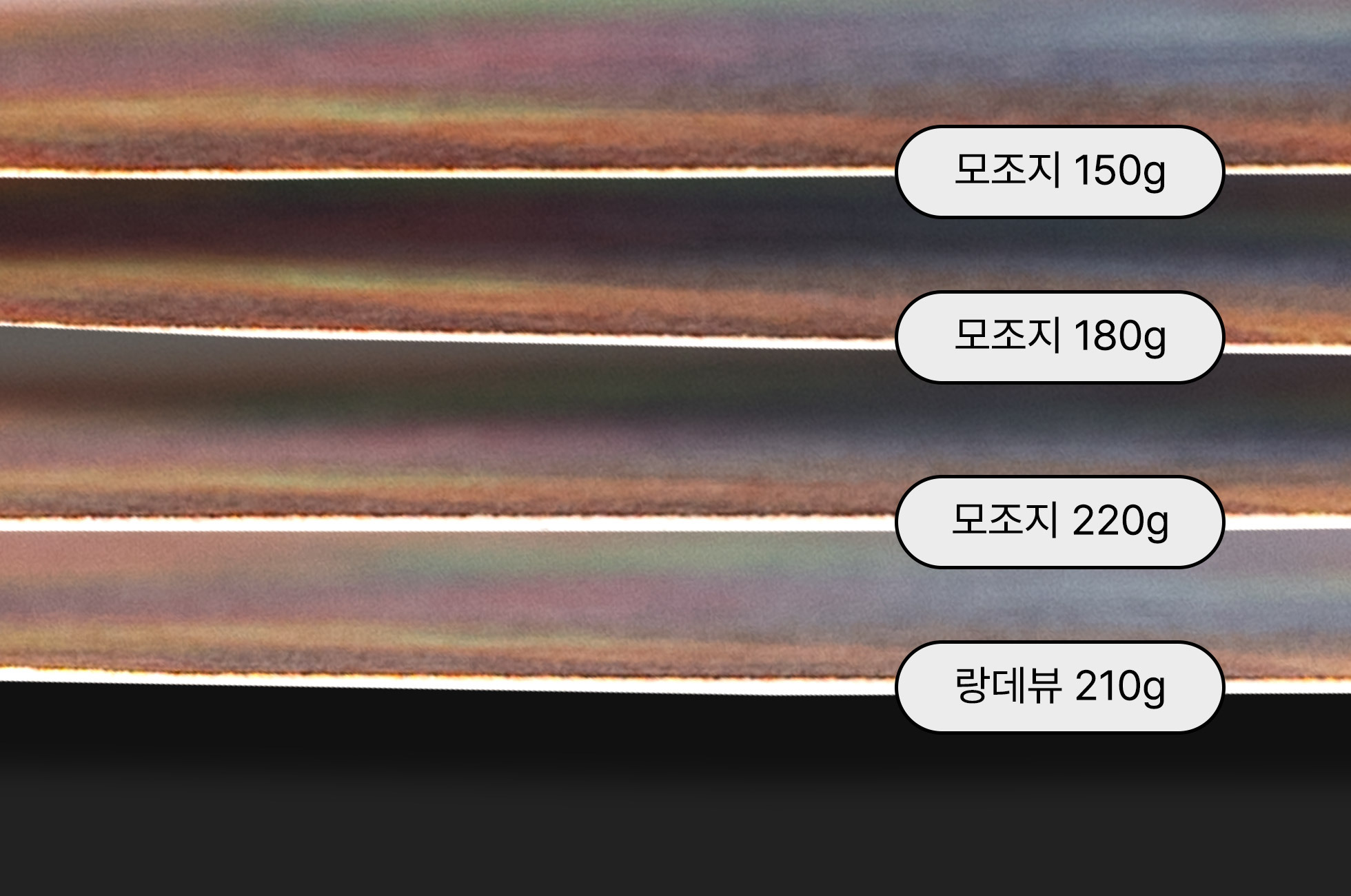 모조지랑데뷰 평량별 두께.jpg